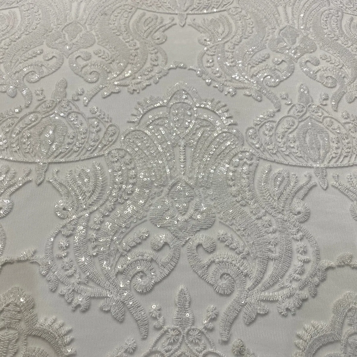 6pcs - Princess Lace Table Runner 14"x120" - White