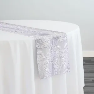 6pcs - Princess Lace Table Runner 14"x120" - White