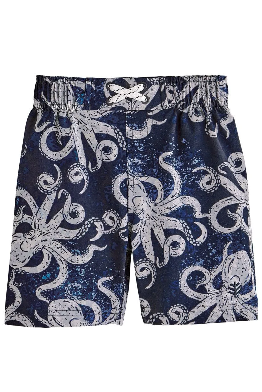 Baby Island Swim Trunks   |  Navy Octopus