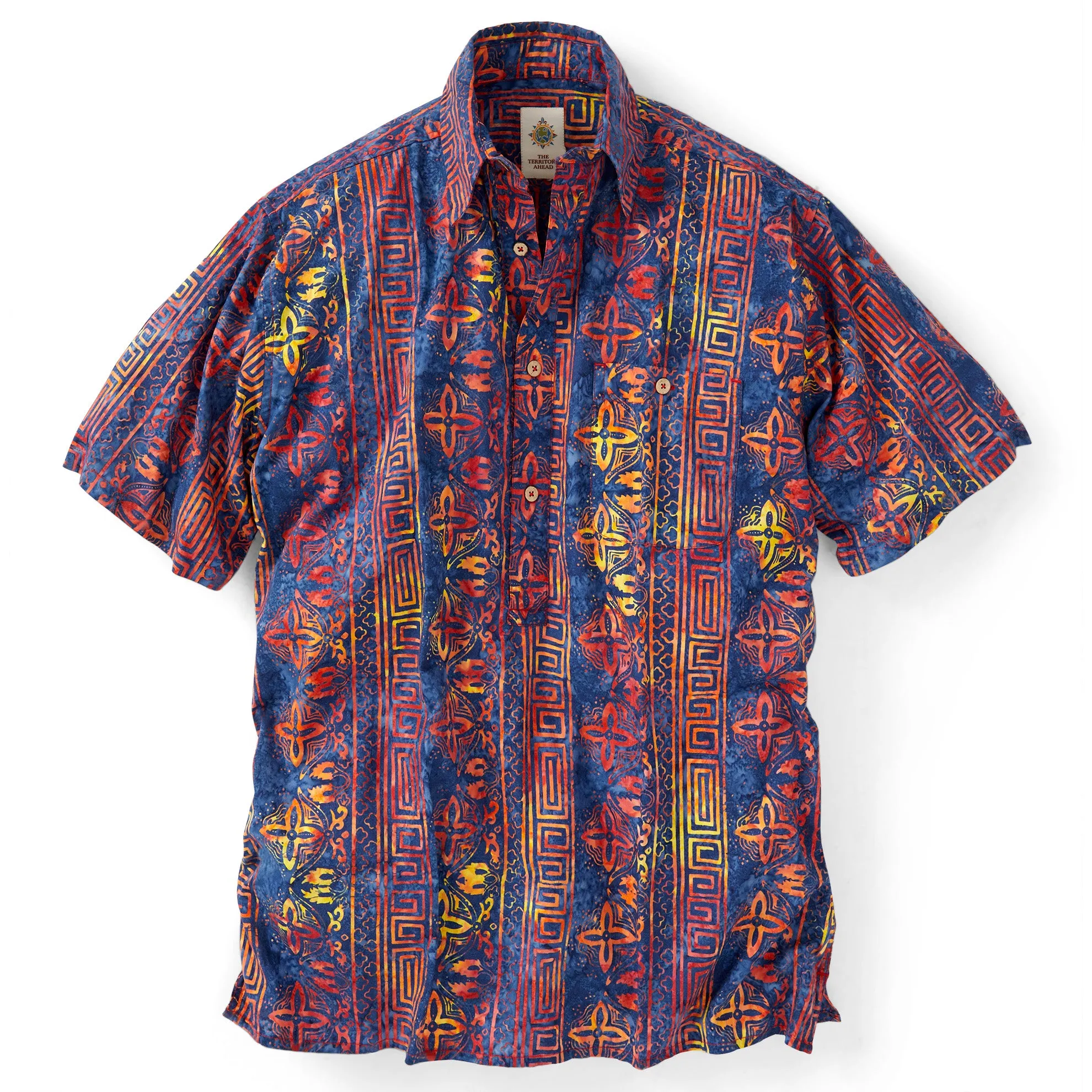 Blue Lava Batik Popover - Tall