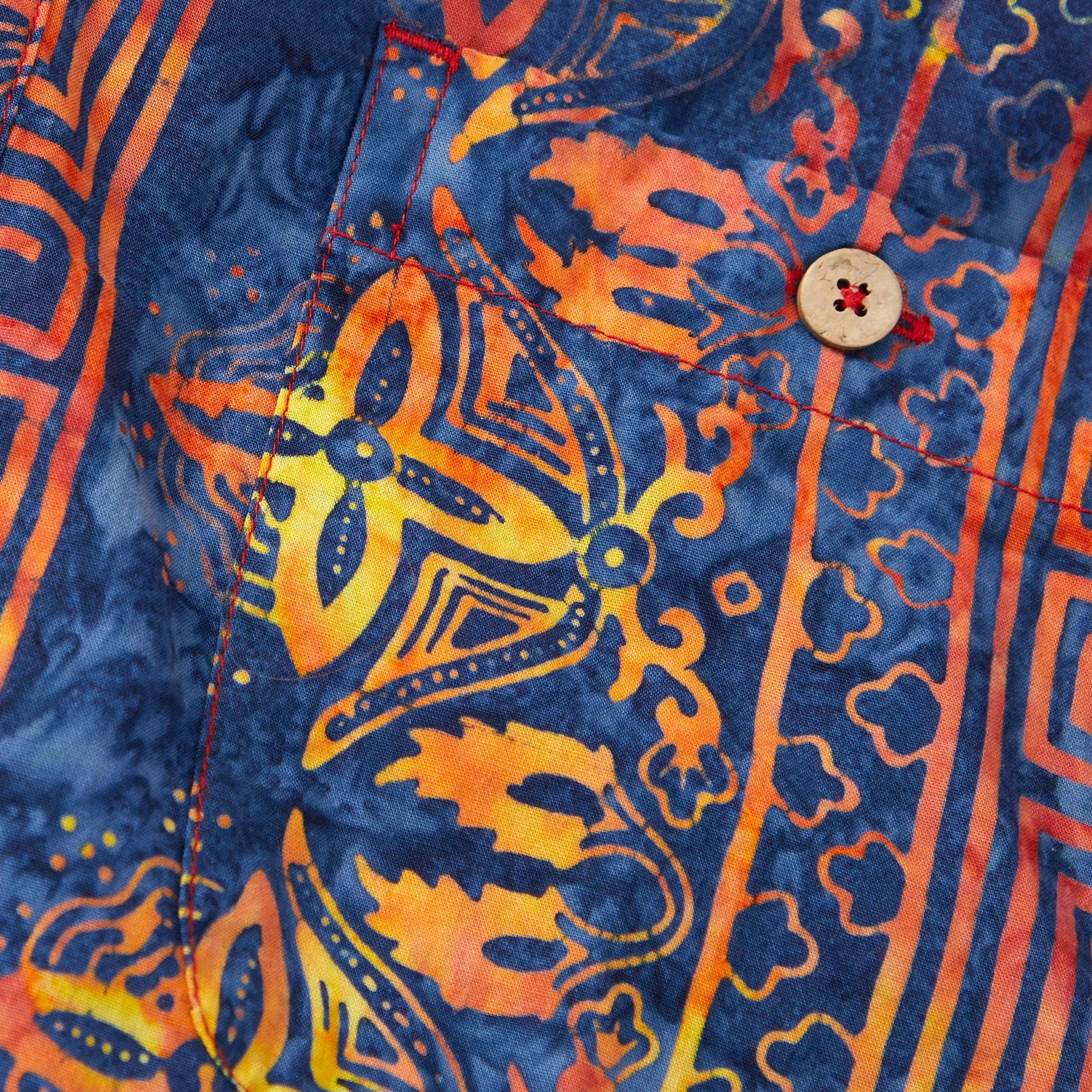 Blue Lava Batik Popover - Tall