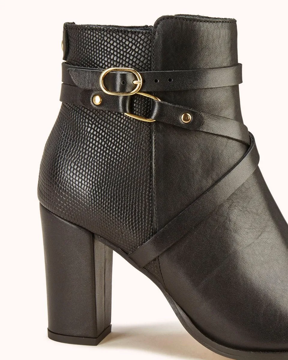 Bottines En Cuir Valerana - Noir