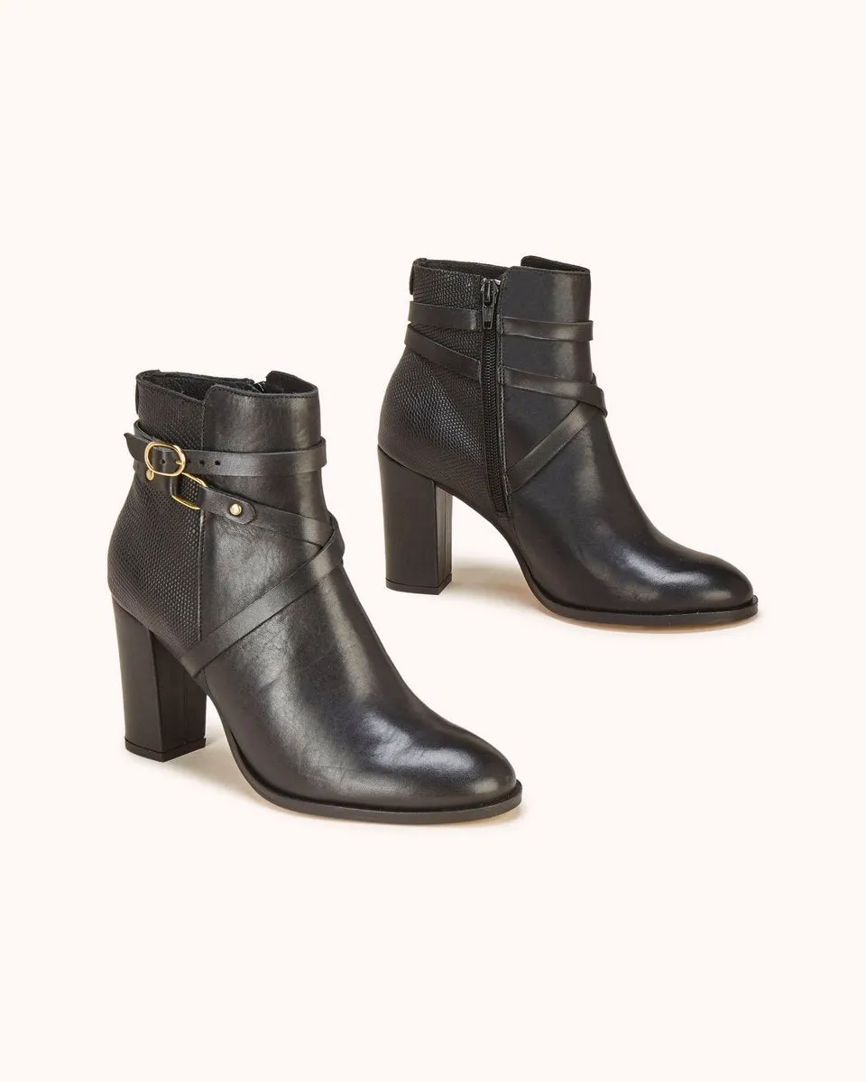 Bottines En Cuir Valerana - Noir