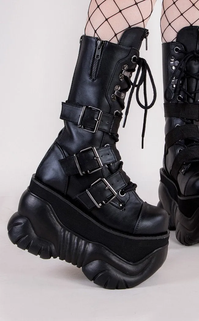 BOXER-230 Black Buckle Boots