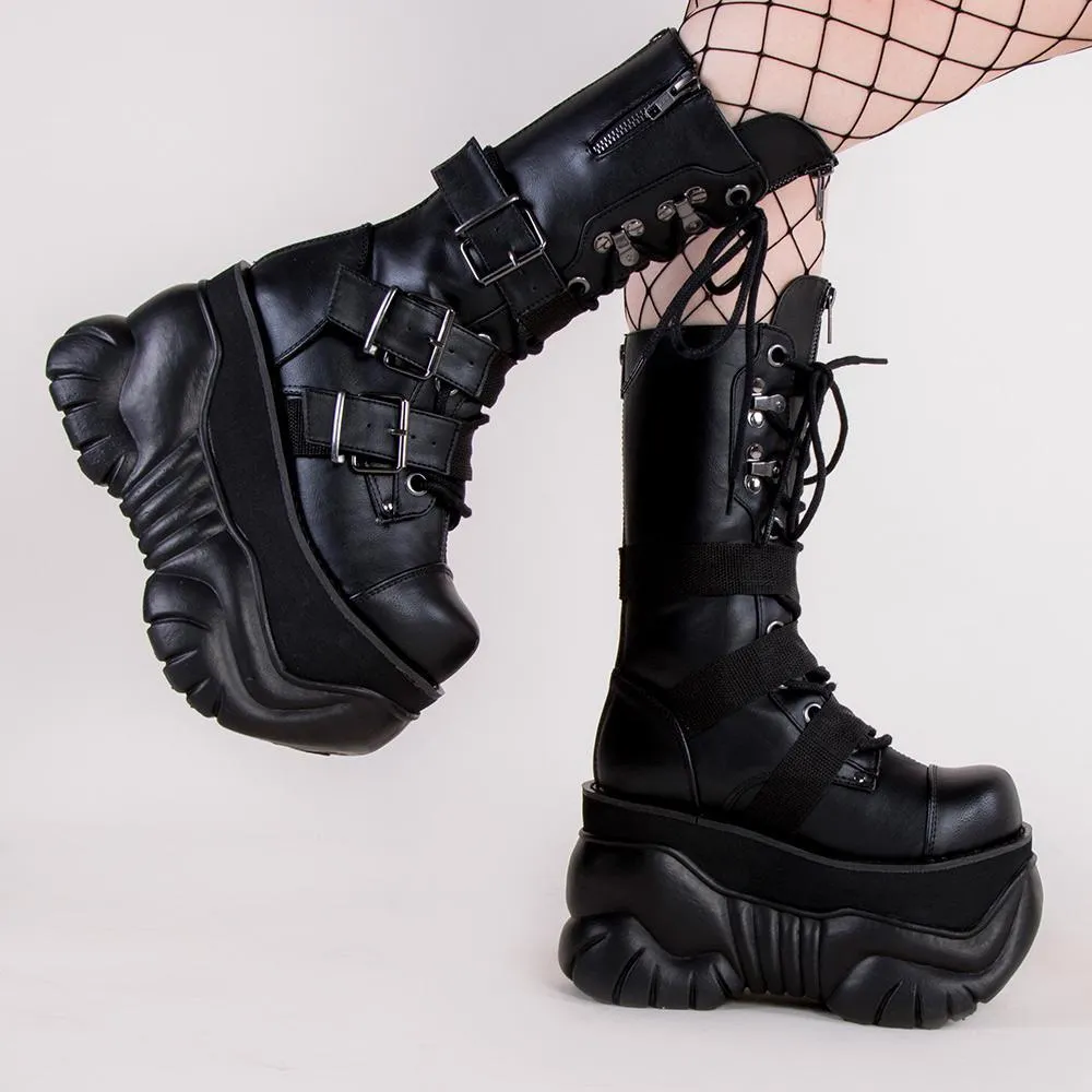 BOXER-230 Black Buckle Boots