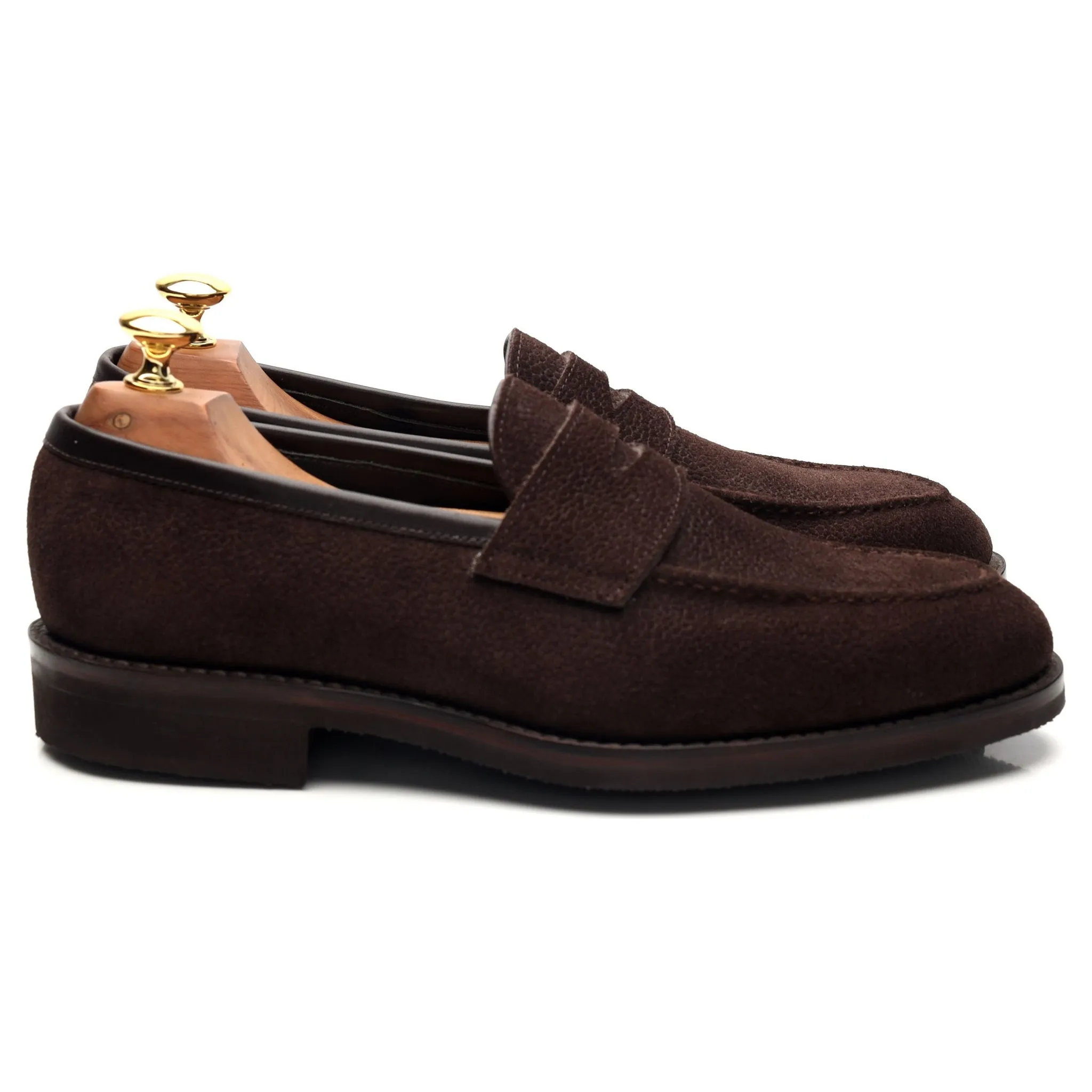 'Bradley 2' Dark Brown Grain Suede Loafer UK 6 - 7