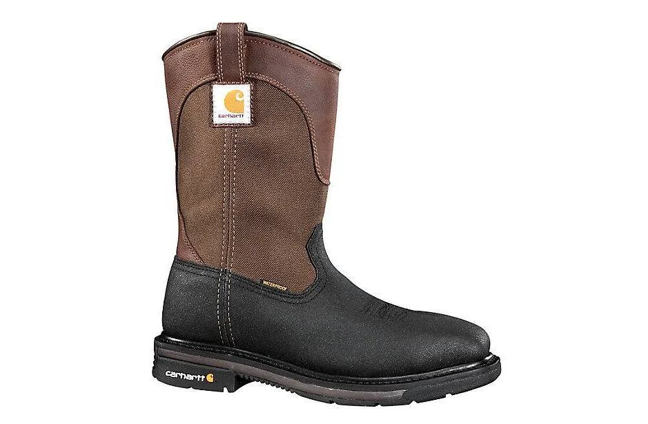 Carhartt Boots, 11-Inch Square Steel Toe Wellington Boot, CMP1258, Carhartt Brown