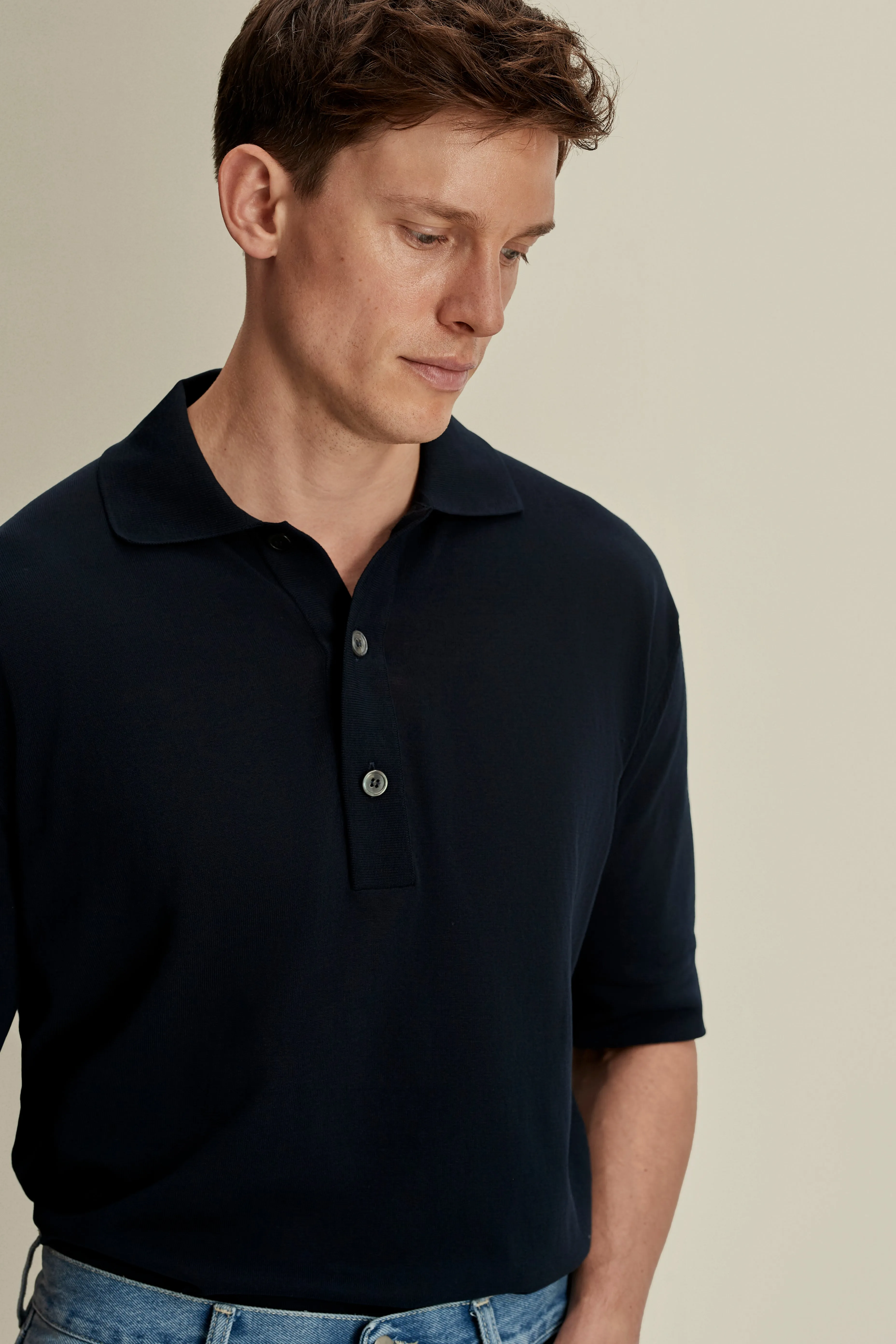 Crepe Cotton Polo Shirt