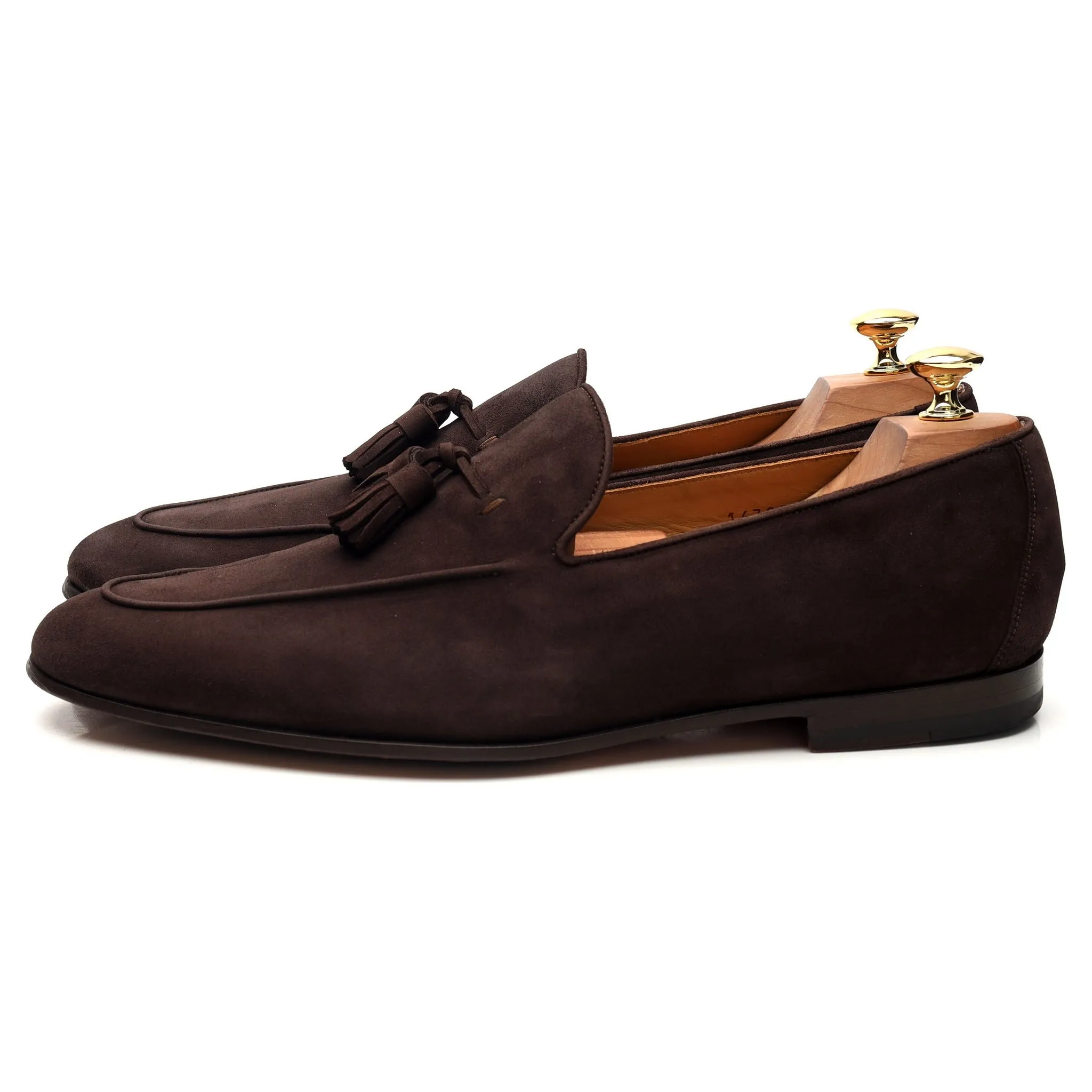 Dark Brown Suede Tassel Loafers UK 10 EU 44