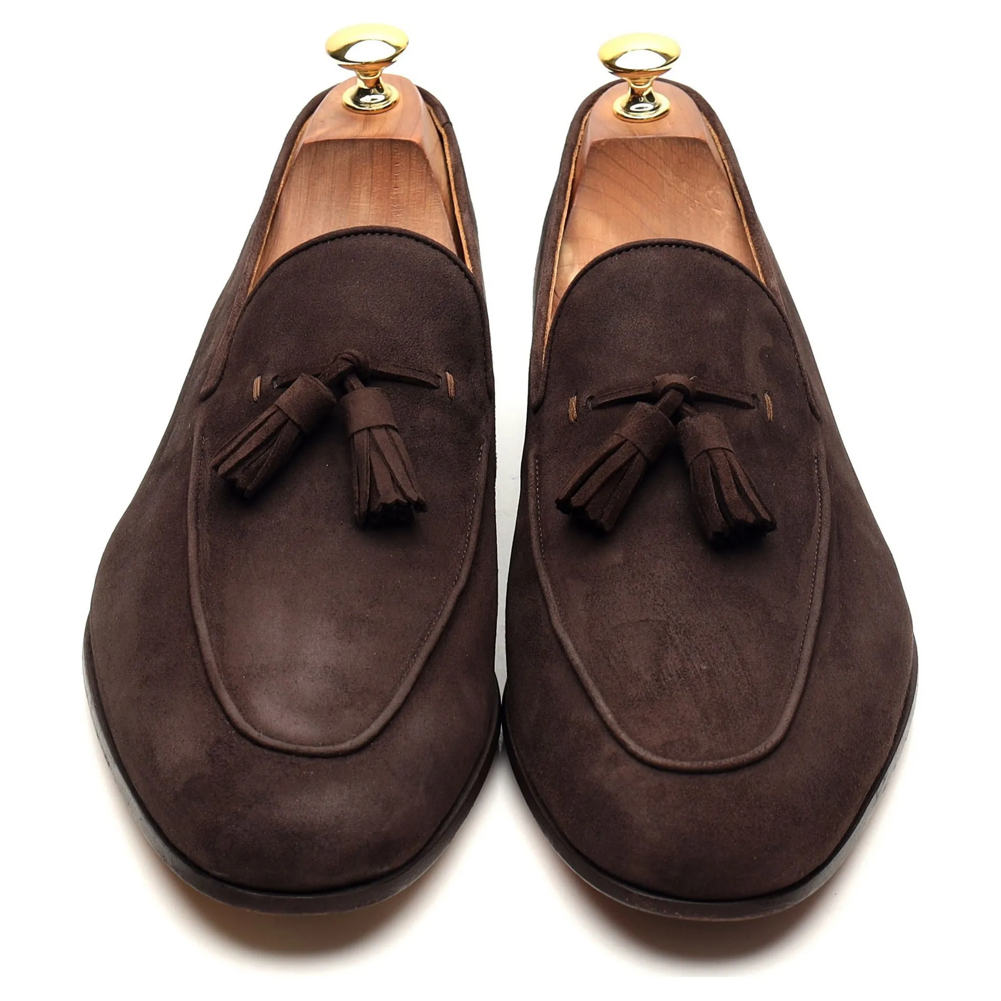 Dark Brown Suede Tassel Loafers UK 10 EU 44