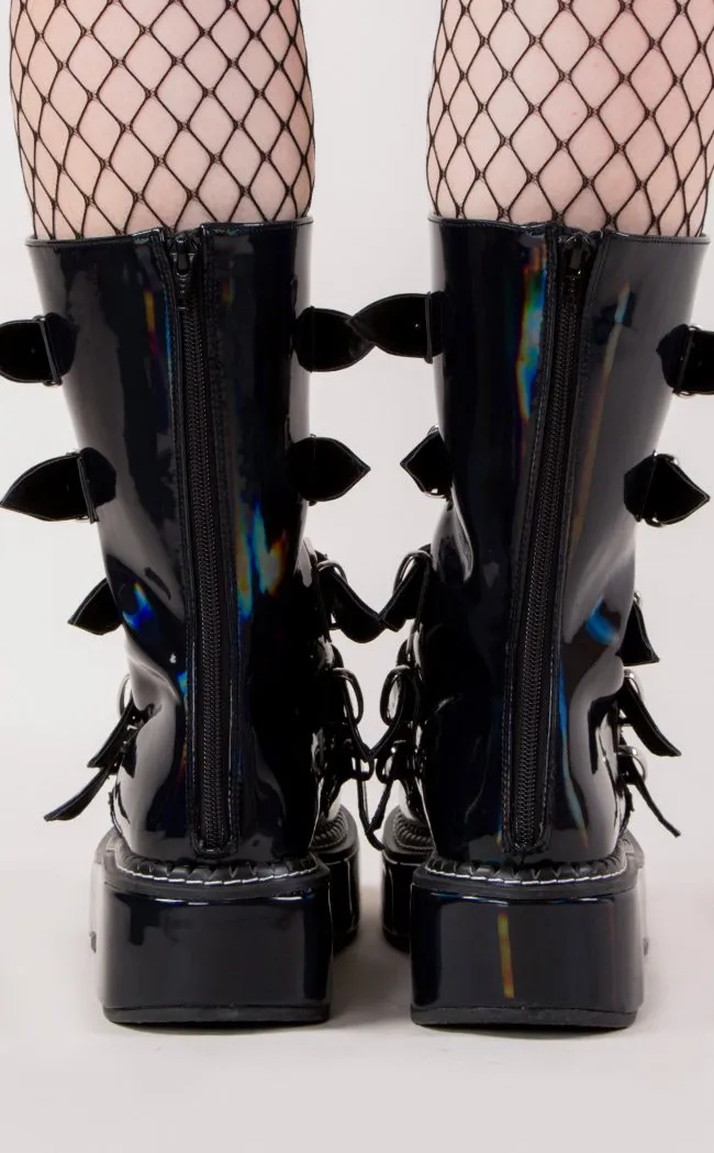 EMILY-330 Black Holographic Boots