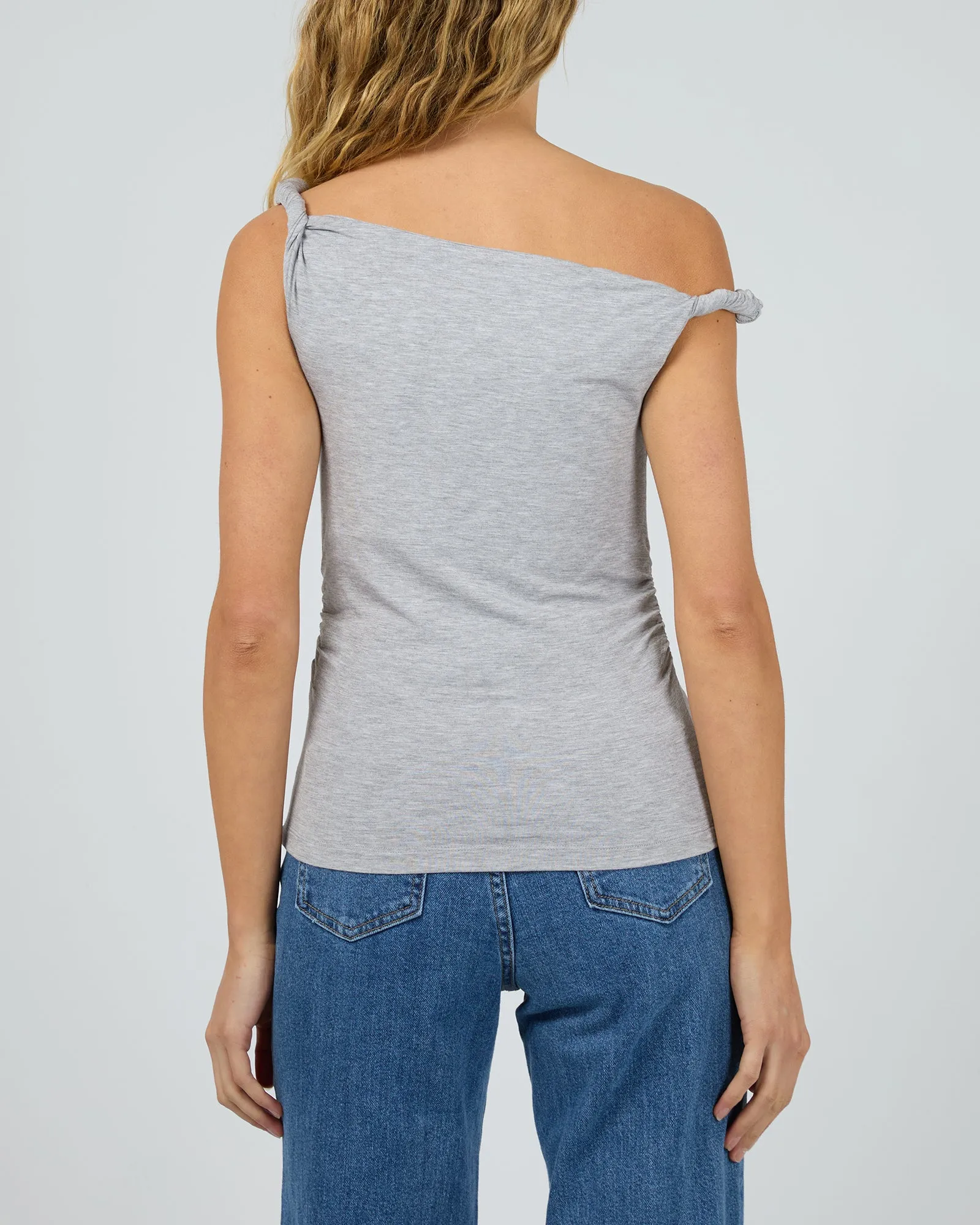 Evie Twist Tank Grey Marle