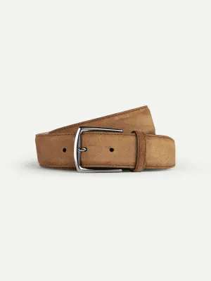 Golden Brown Suede Leather Belt