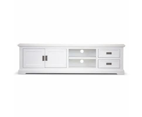 Laelia ETU Entertainment TV Unit 220cm 2 Door Solid Acacia Wood Coastal - White