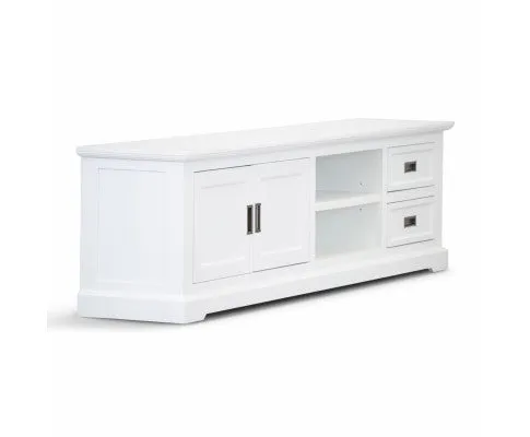 Laelia ETU Entertainment TV Unit 220cm 2 Door Solid Acacia Wood Coastal - White