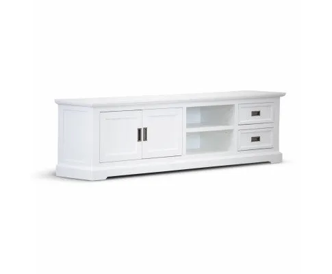 Laelia ETU Entertainment TV Unit 220cm 2 Door Solid Acacia Wood Coastal - White