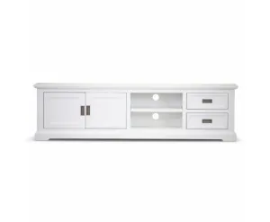 Laelia ETU Entertainment TV Unit 220cm 2 Door Solid Acacia Wood Coastal - White