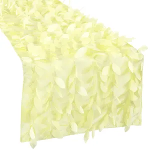 Leaf Petal Taffeta Table Runner - Yellow