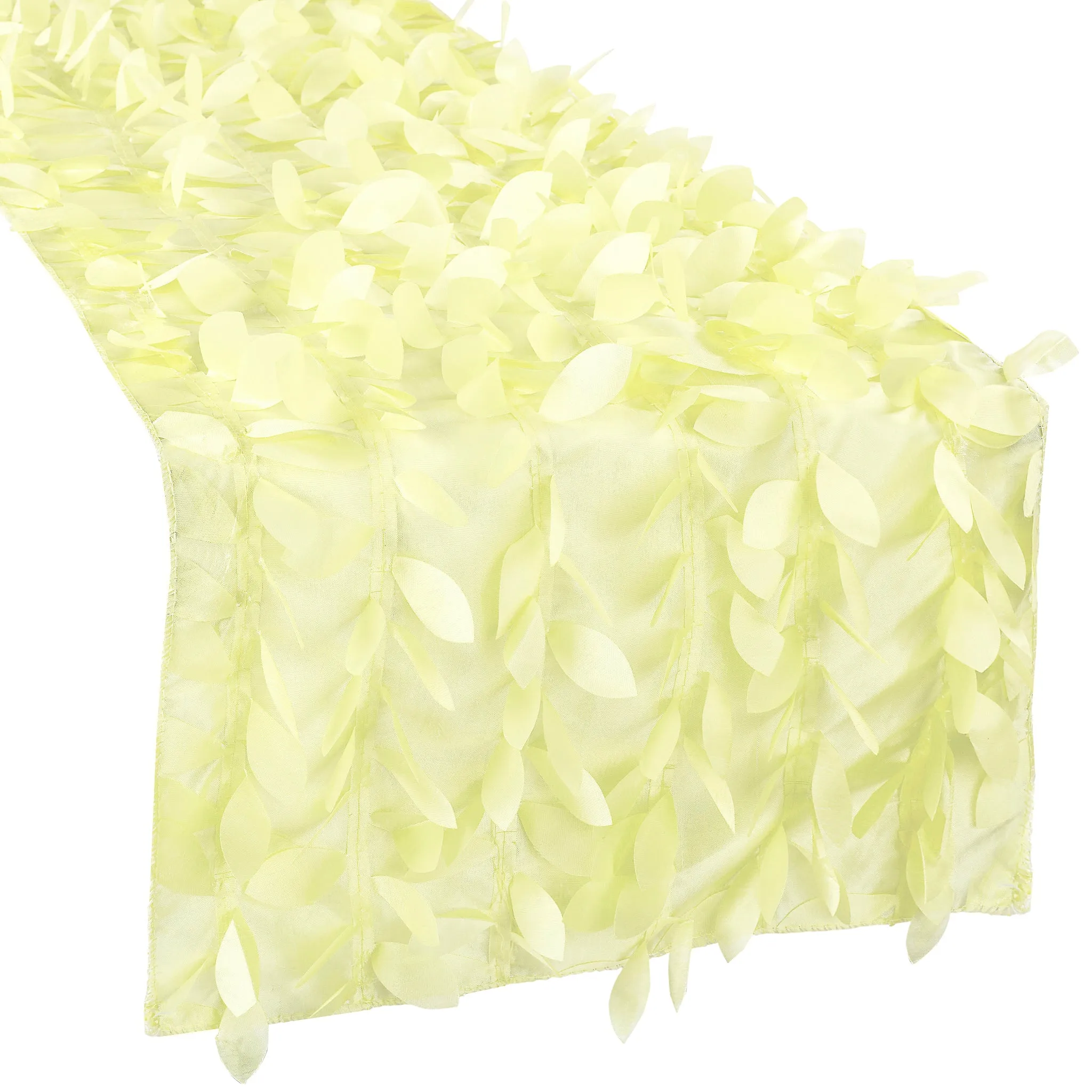 Leaf Petal Taffeta Table Runner - Yellow