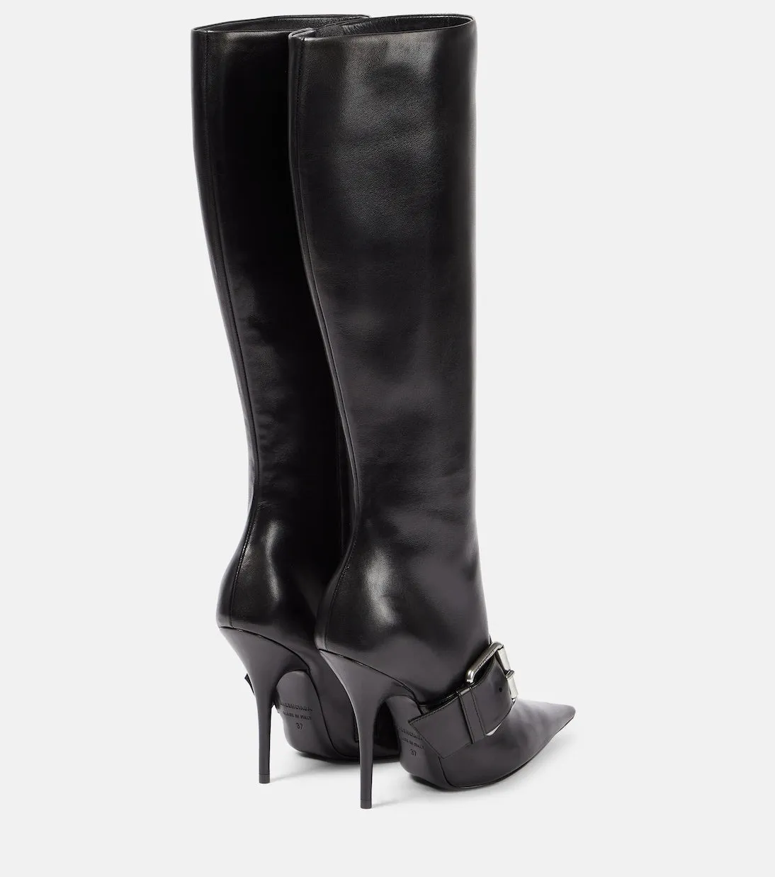 Leather boots knife 110 Balenciaga, black