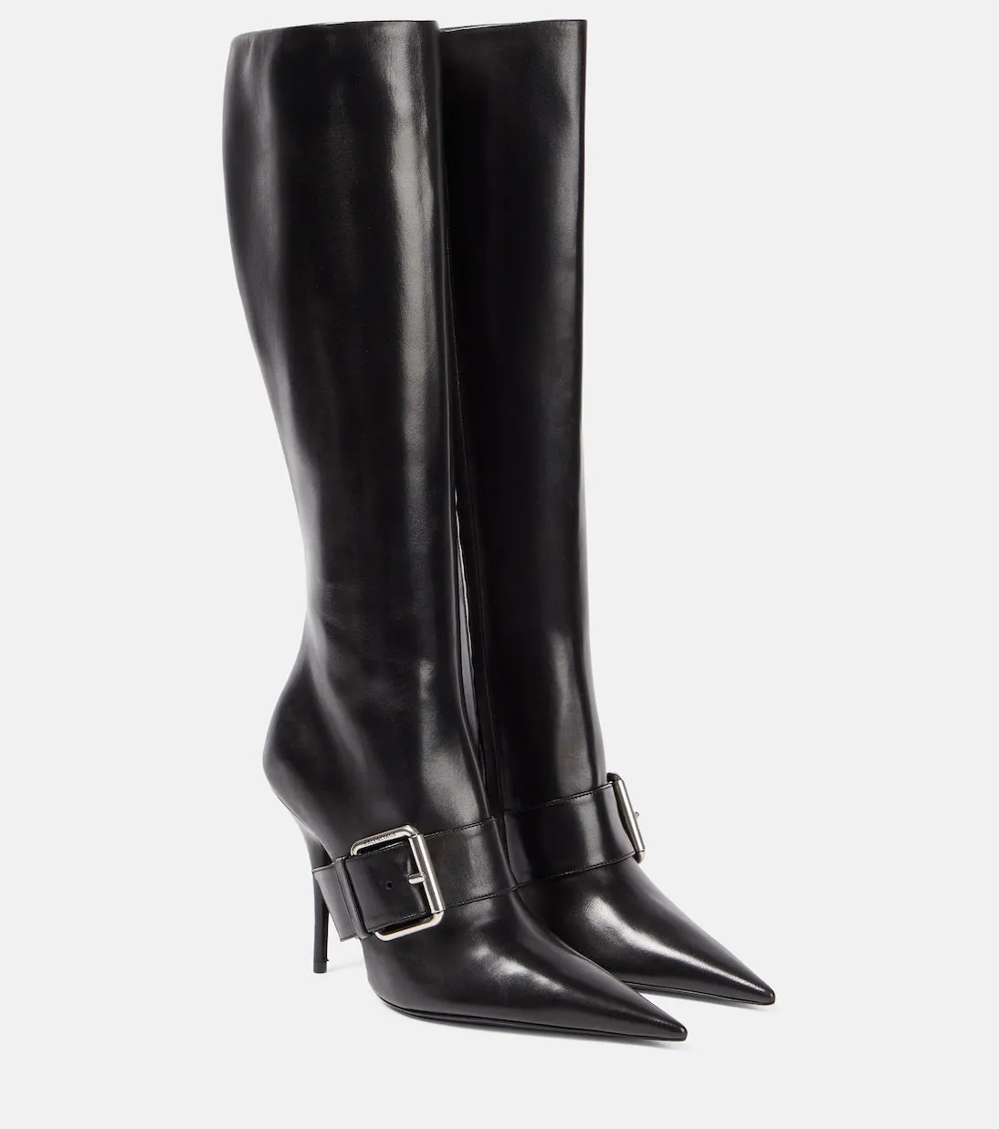 Leather boots knife 110 Balenciaga, black