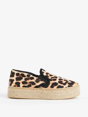 Leopard-print platform espadrilles