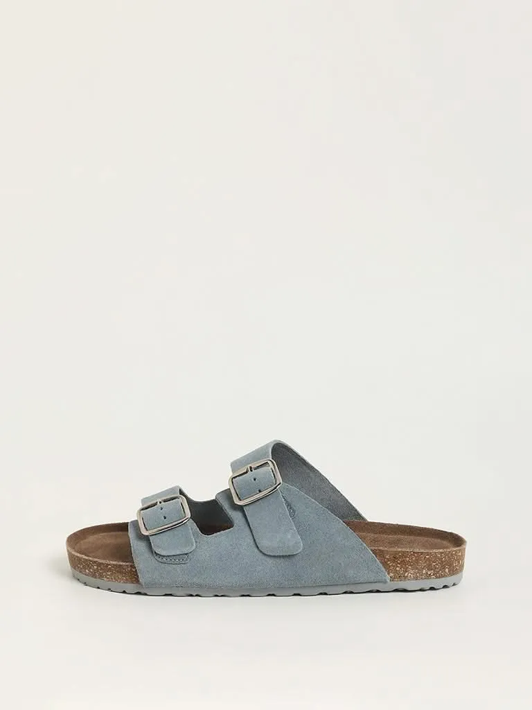 LUNA BLU Blue Double Band Comfort Sandals