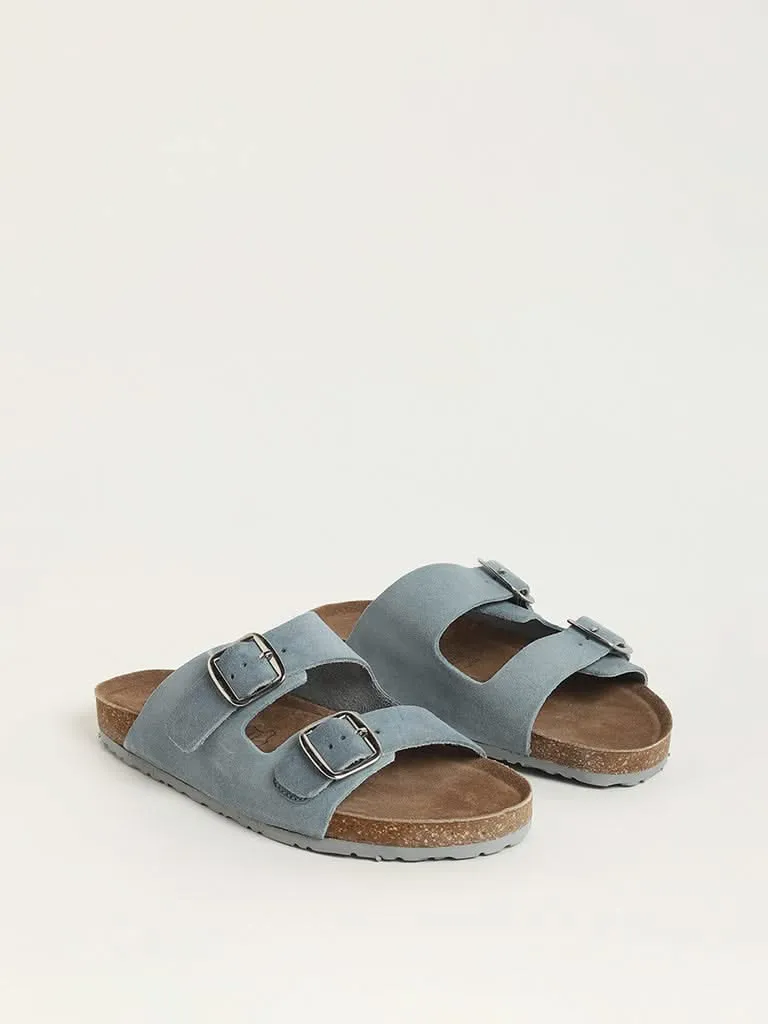 LUNA BLU Blue Double Band Comfort Sandals