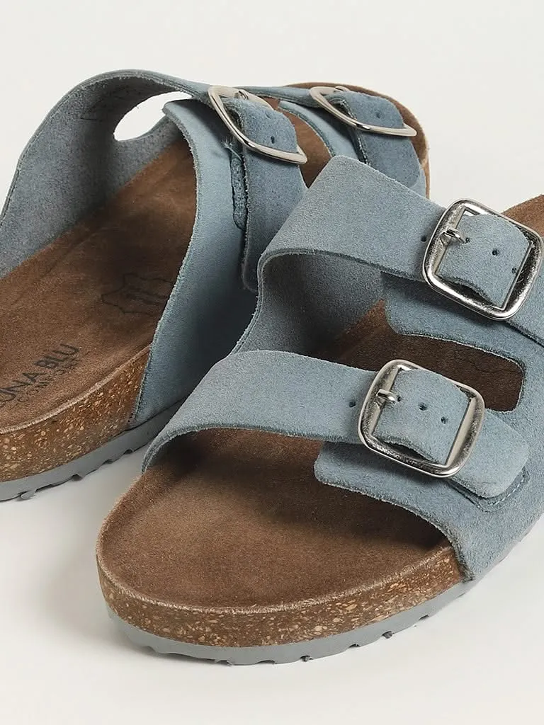 LUNA BLU Blue Double Band Comfort Sandals