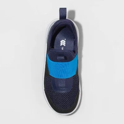 New - Kids' Fern Slip-On Performance Sneakers - All in Motion Black/Navy 1