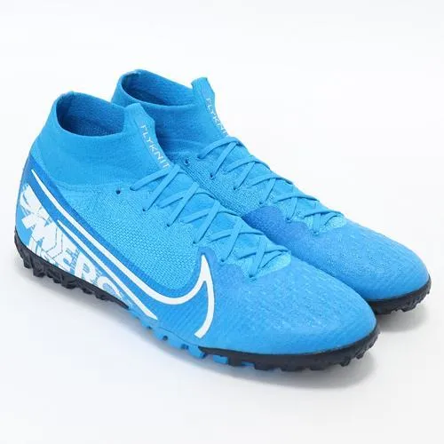 Nike Mercurial Superfly VII Elite TF Soccers Cleats Shoes Light Blue