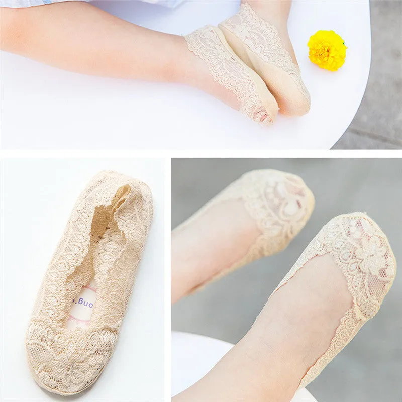 Summer Solid Lace Socks