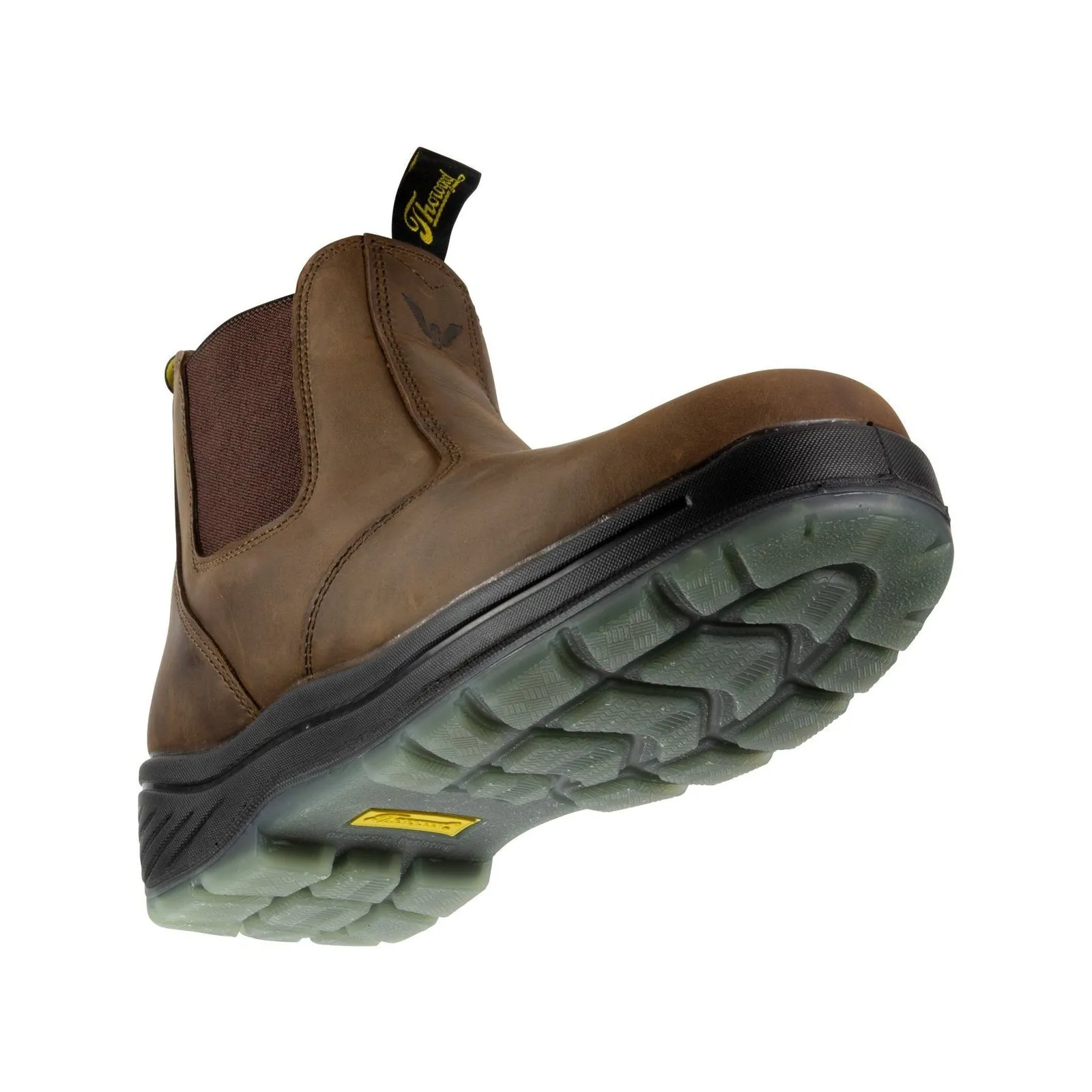 Thorogood 804-3166 Quick Release Brown Leather Safety Toe Pull On Work Boot