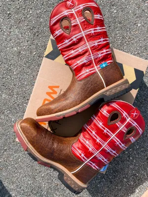 TWISTED X WATERPROOF NANO TOE WESTERN BOOT IN RED BARB WIRE