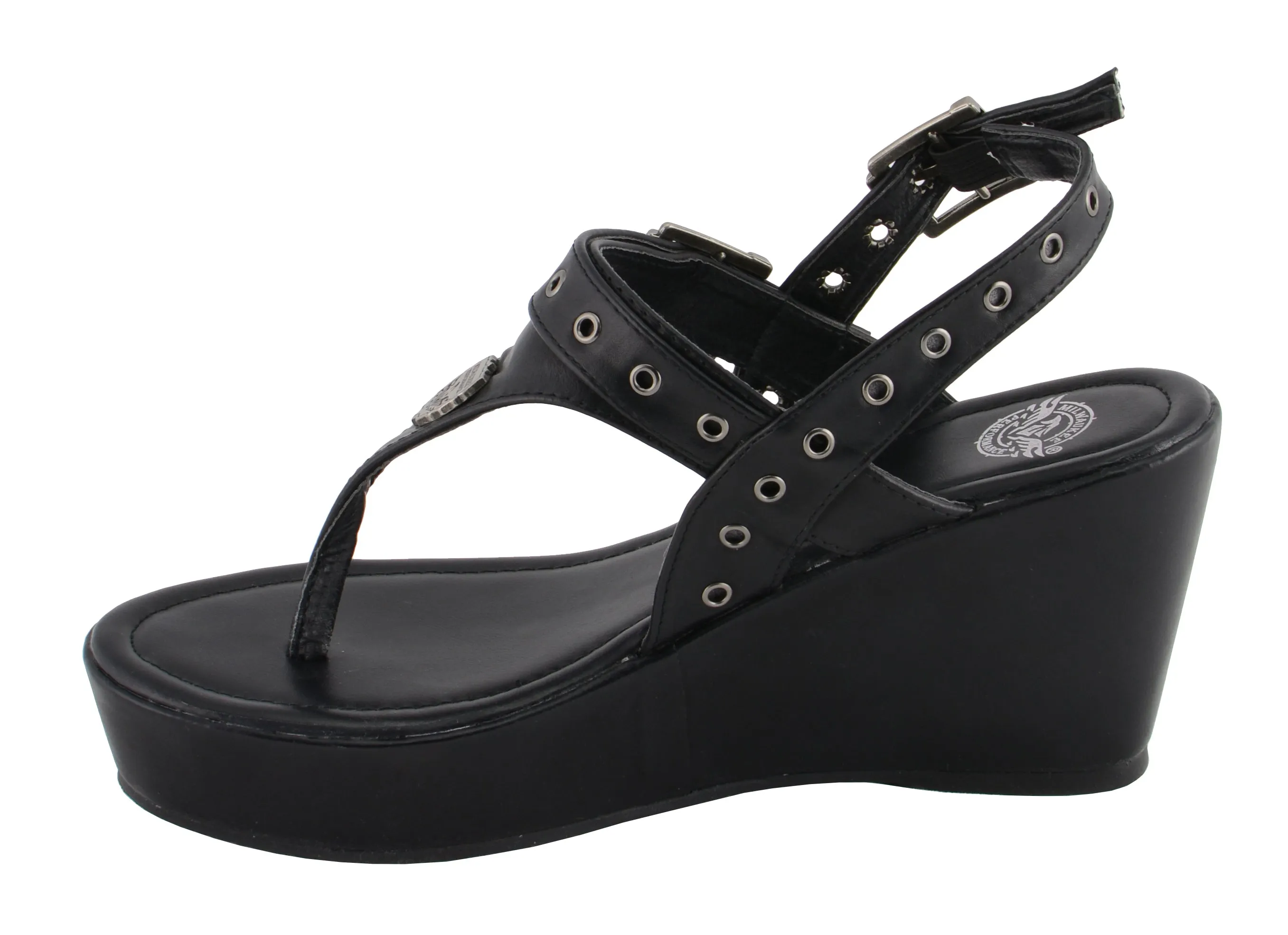 Women Buckled Strap Wedge Sandal